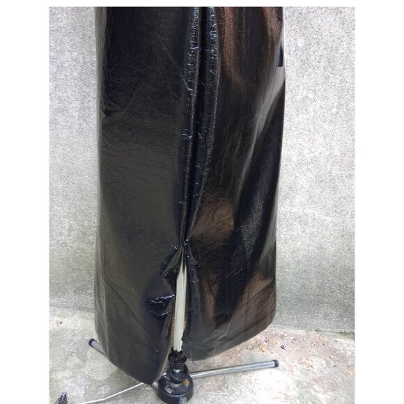 Hilary Radley Sexy Faux Patent Leather Midi Pencil Skirt zipper slit at side XL - Picture 4 of 6